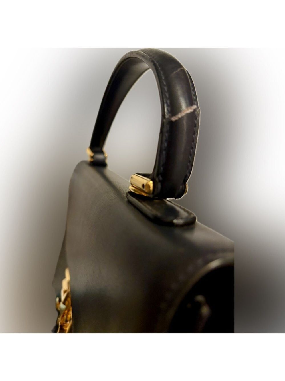 Gucci (w. COA) Calfskin Lady Lock Top Handle Satchel - Picture 9 of 16